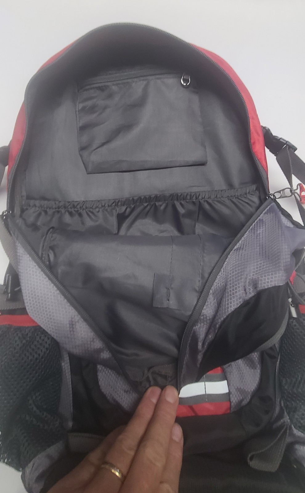 Silversea Expeditions Cruise Line Technical Backpack | Grey & Red Hiking Daypack