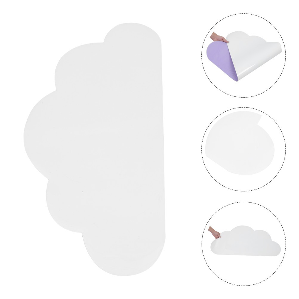 Set of 4 White Cloud Dry Erase Sticker Labels Reusable Adhesive Memo Boards