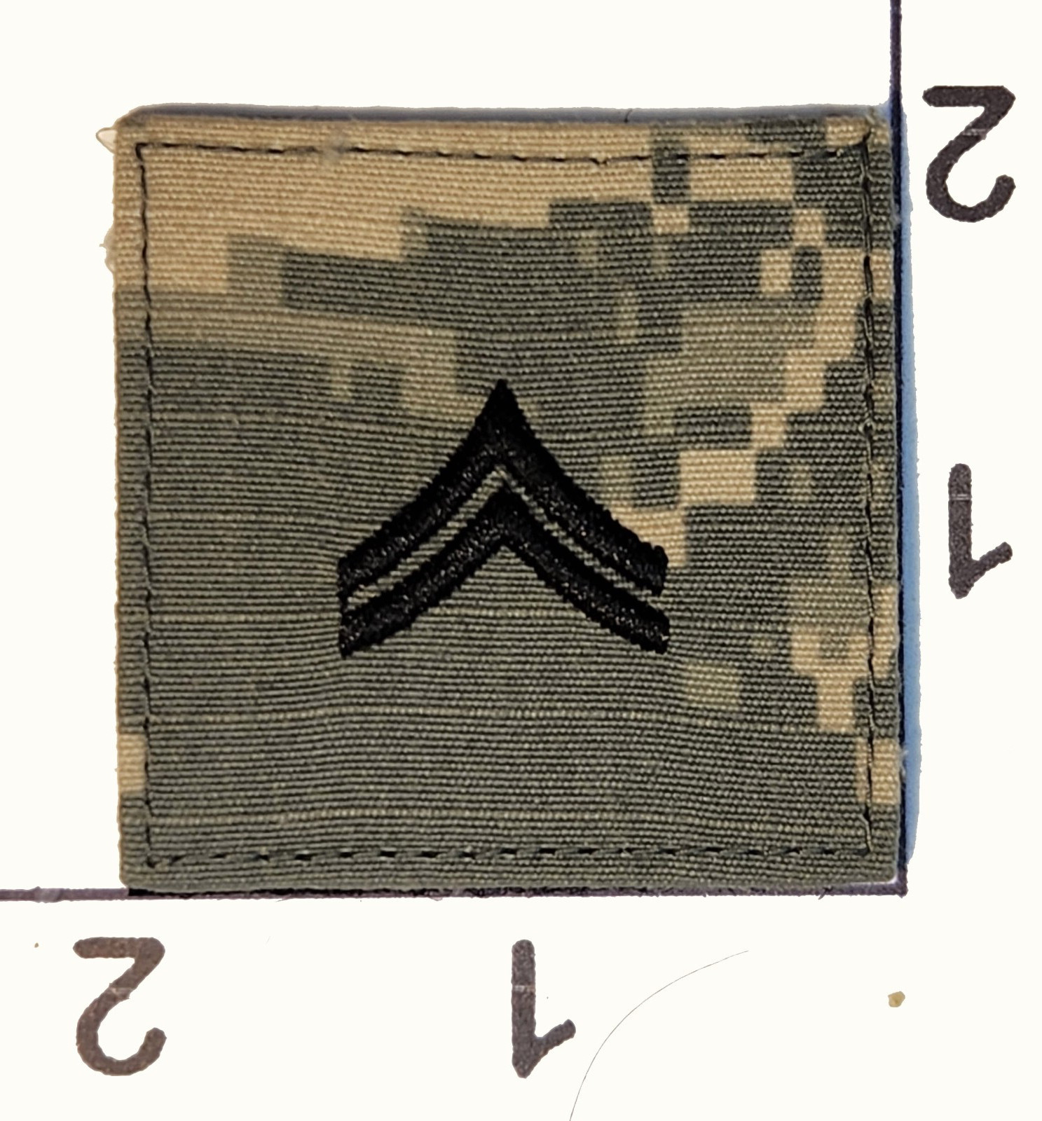 Army Corporal Patch United States Embroidered Rank Hook Loop Camoflauge
