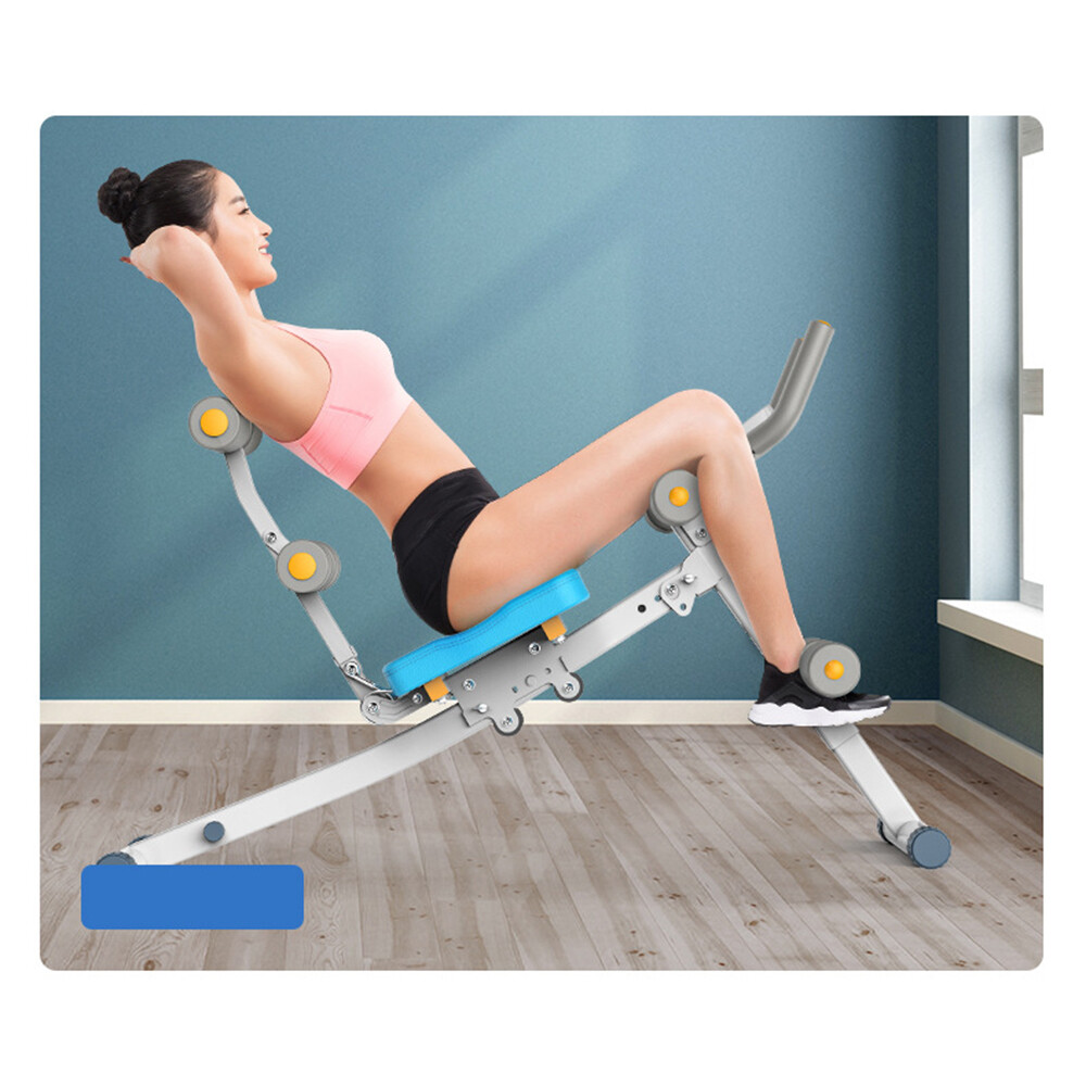 2-in-1 Adjustable Ab Trainer Machine - Foldable Sit-Up Bench, 330lbs Capacity