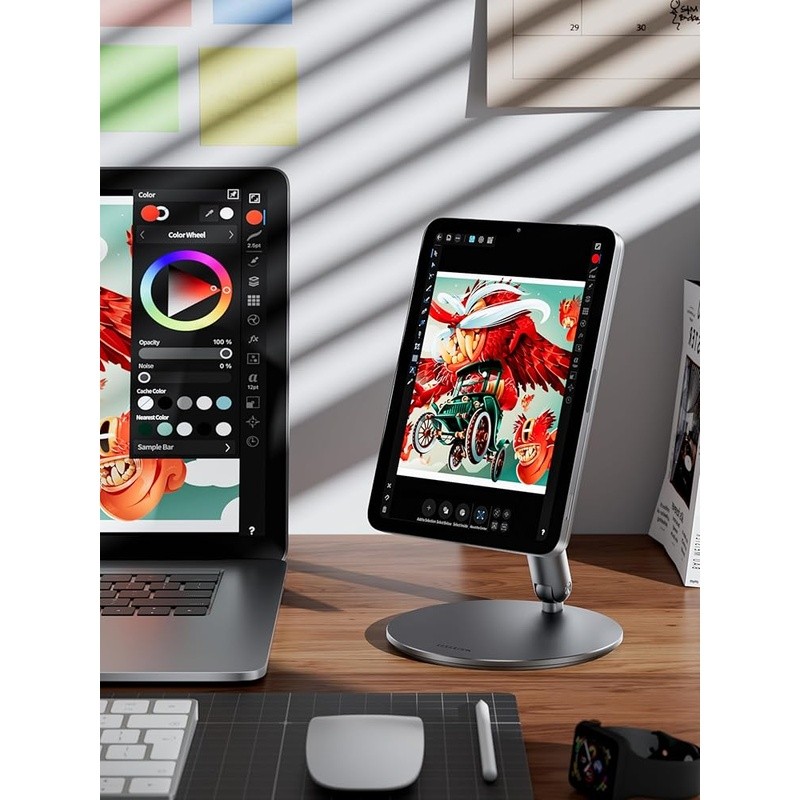 Magnetic iPad Mini Stand Adjustable 360° Rotating Base Foldable Tablet Holder US
