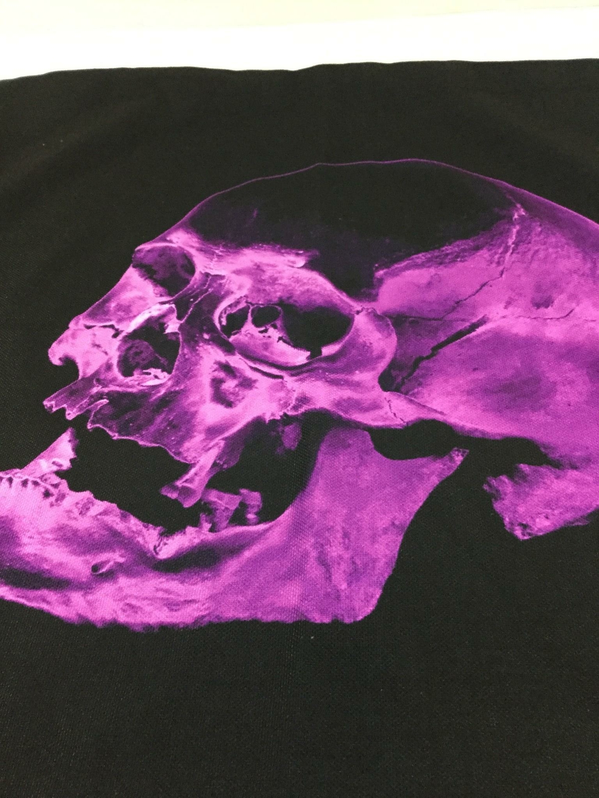 Halloween Skull Pillow Sham Euro 26x26 Black Purple Goth Polyester Twill USA New