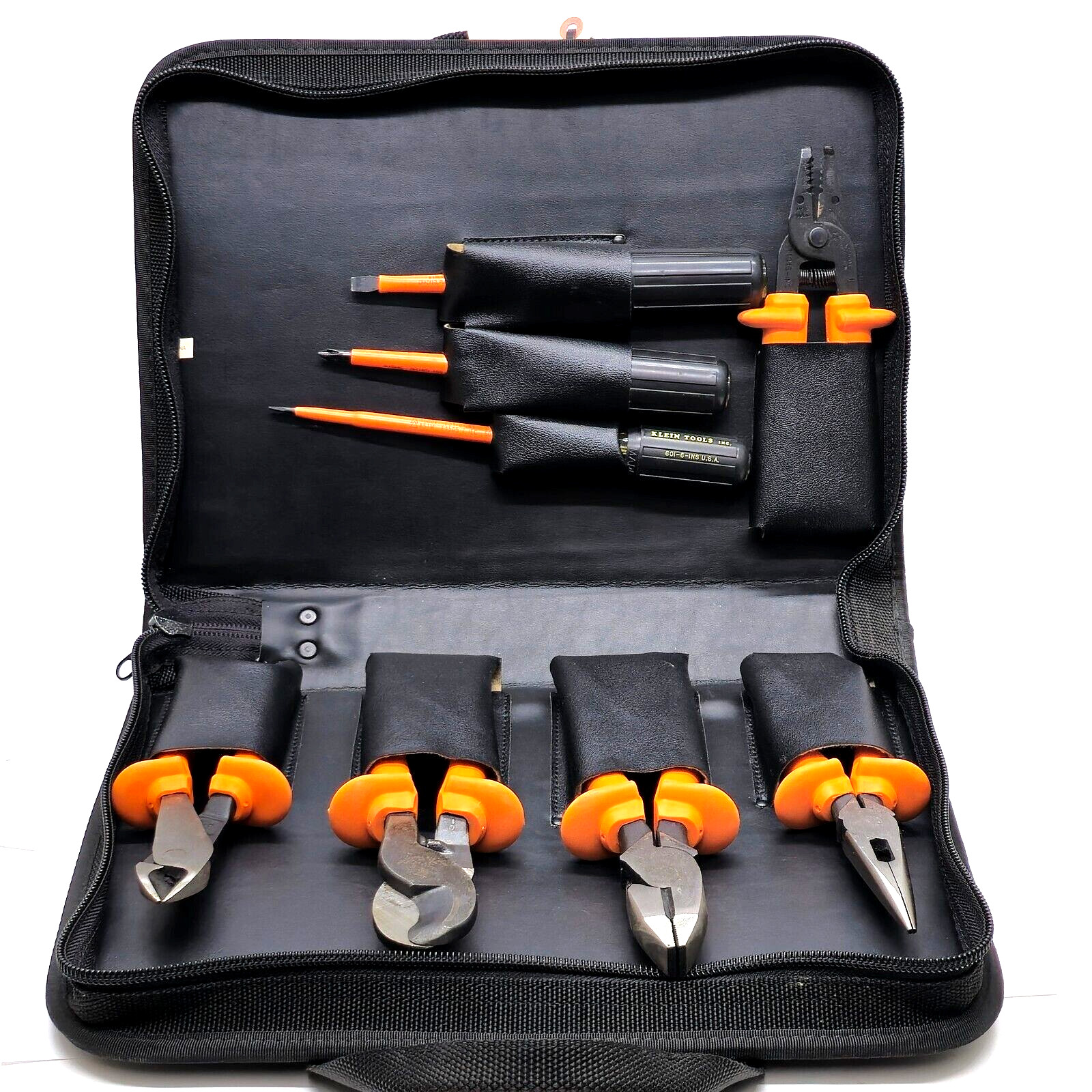 Klein 33526 Insulated Tool Kit, 1000V, 8 piece Pliers , Strippers Canvas Zip Bag