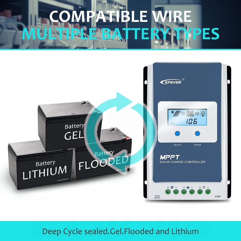 EPEVER 60A MPPT Solar Controller 12V 48V Auto