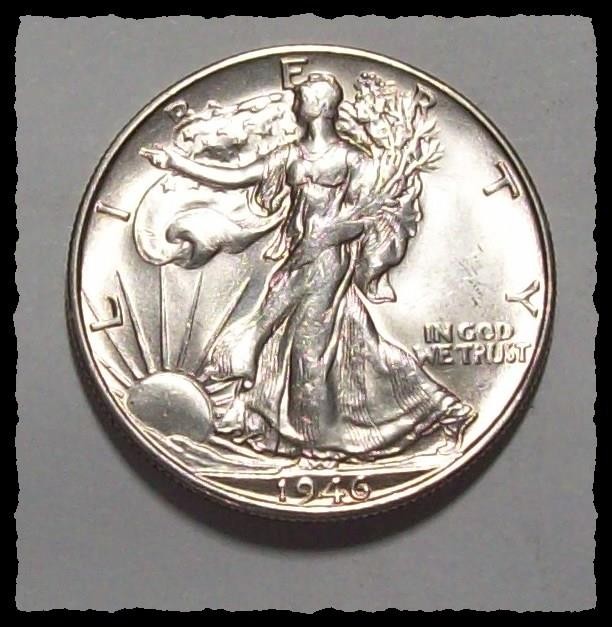 1946-S WALKING LIBERTY HALF DOLLAR Killer Luster w/ HALO VCH BU #23D74 .9 SILVER