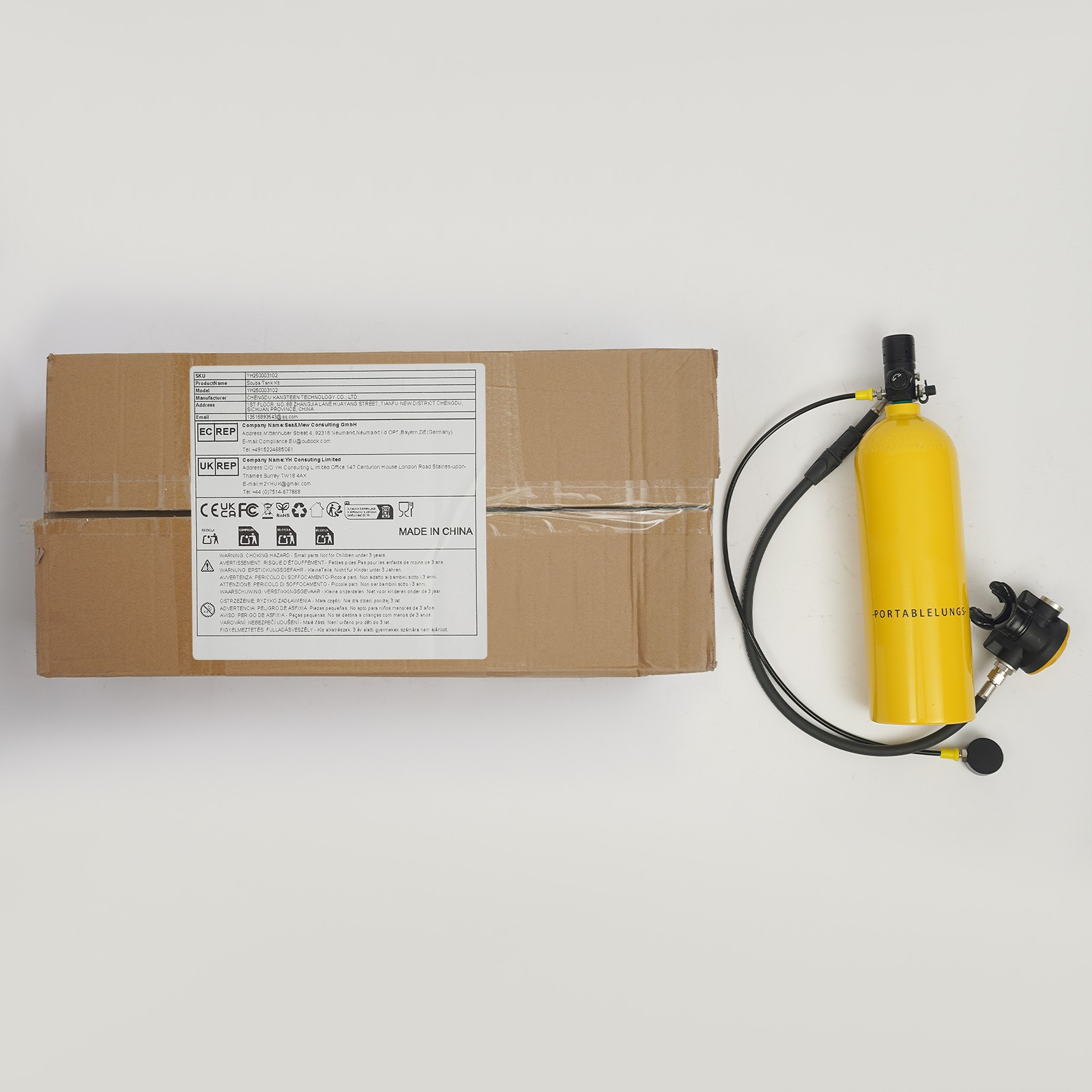 Scuba Tank Kit 20L Underwater Diving Tank Kit Lung Tank for Diving Entertainment