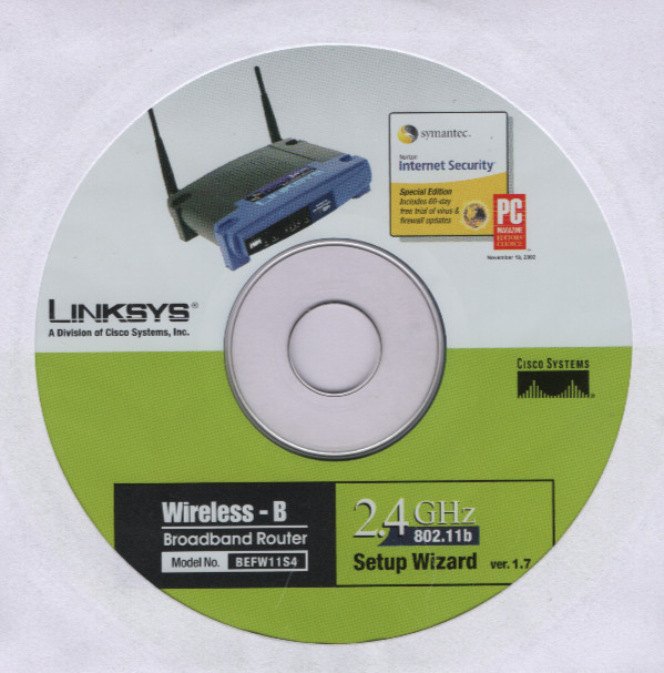 Linksys BEFW11S4 Wireless-B Broadband Router Driver Software Inst CD-ROM (2003)