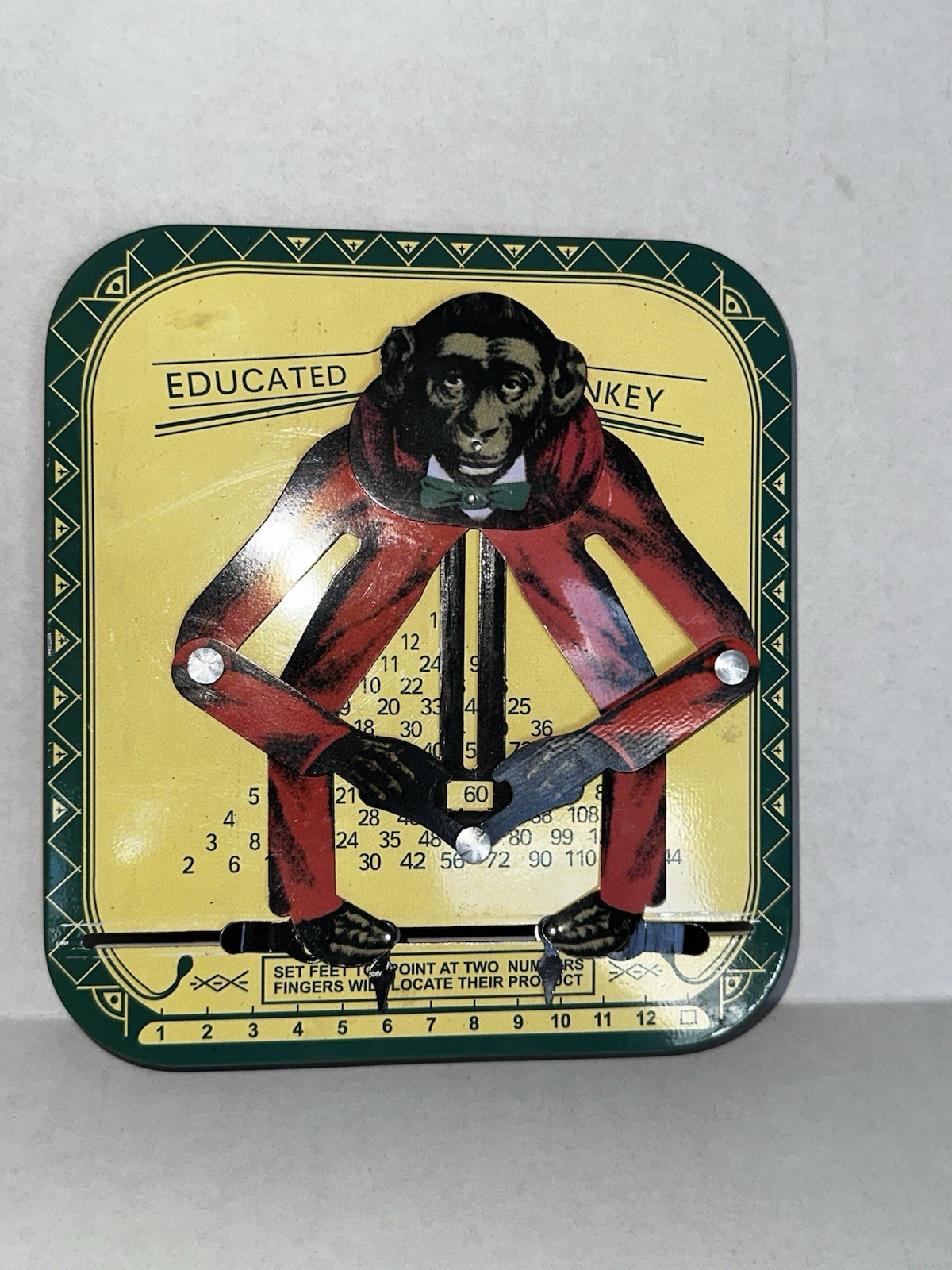 The Educated Monkey Tin Toy Math Calculator Calculating Teaching Vintage