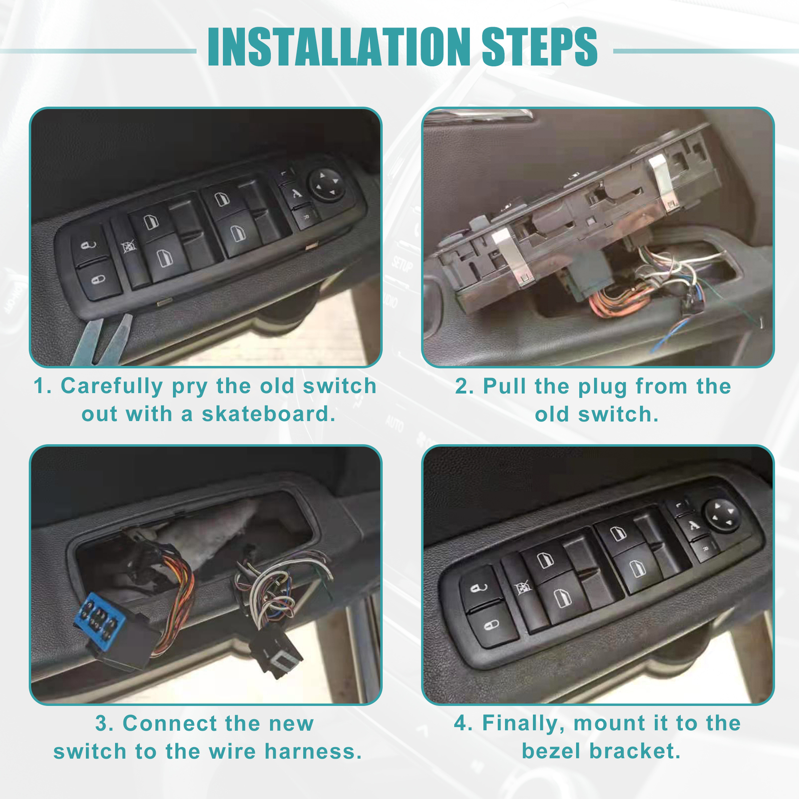 Pack (1) Front Left Driver Side Master Power Window Switch for Mazda 2 2011-2014