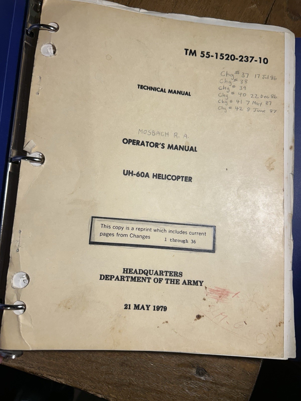 1979 Technical & Operator's Manual for UH-60A Helicopter