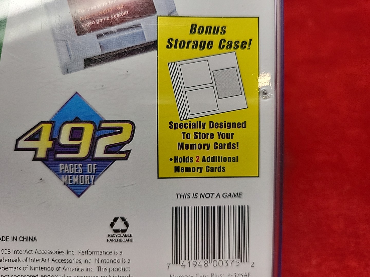 Nintendo 64 Memory Card Plus with Case - READ
