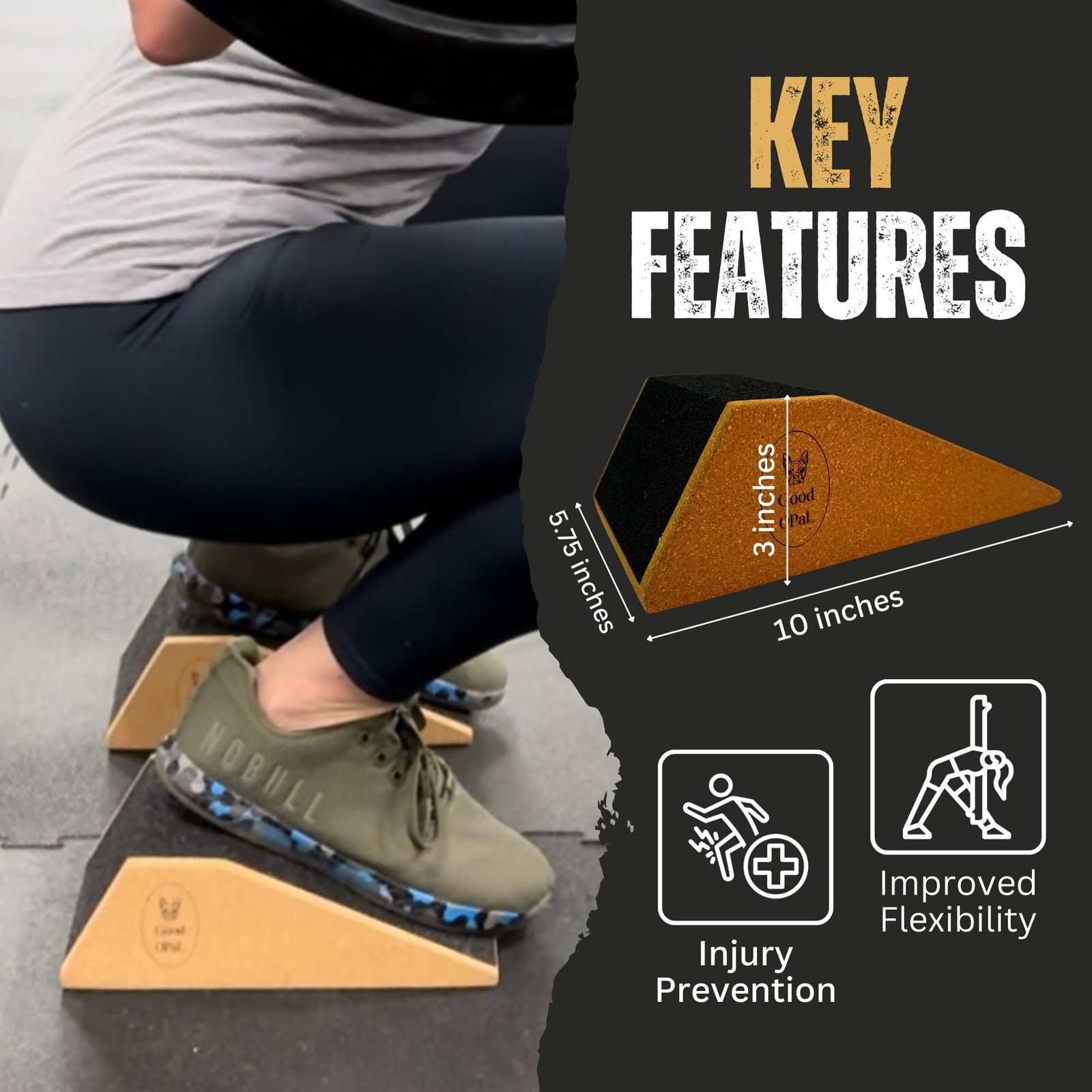 Squat Wedge -Squat Wedge Block-Extra Large SIze-Slant Board for Calf Stretchi...