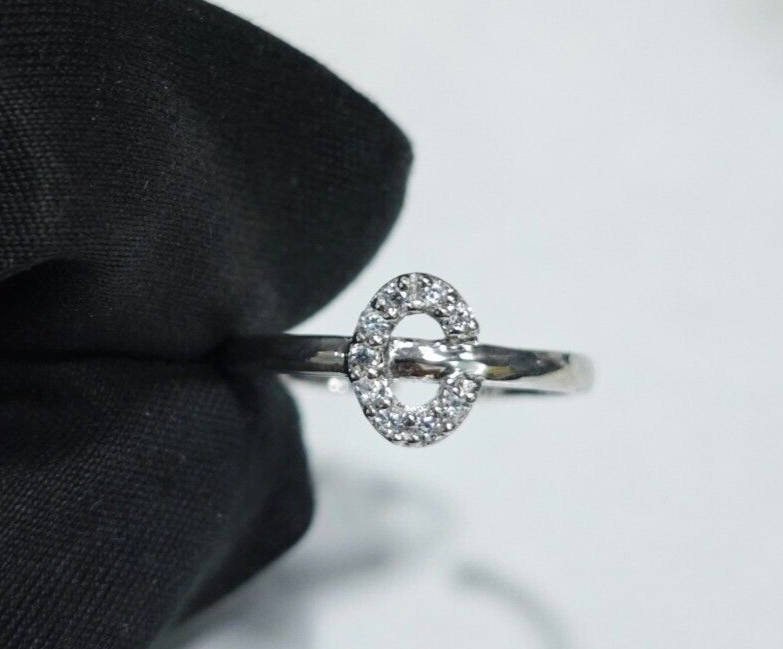 Women's C letter Adjustable Band Toe Ring Round Cubic Zirconia Small 925 Silver