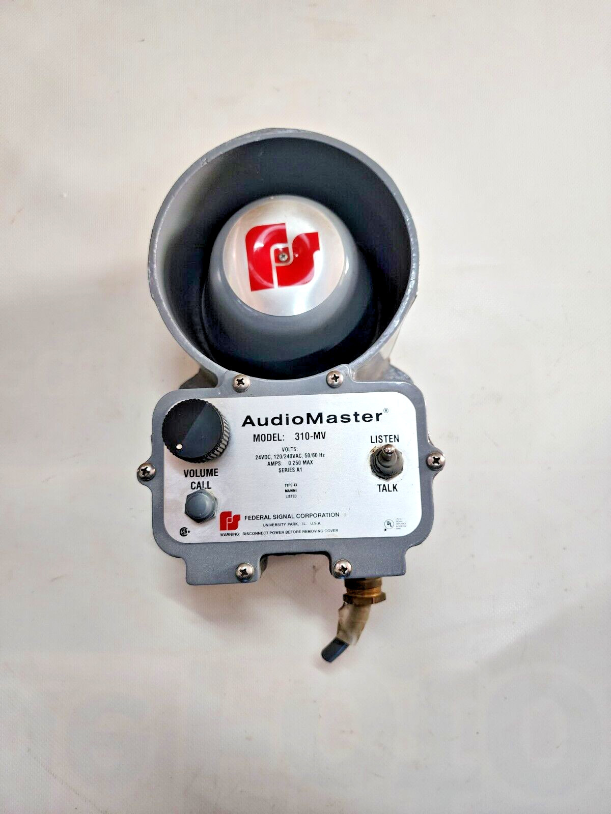 310-MV FEDERAL SIGNAL AUDIO MASTER 24VDC, 120/240VAC 50/60Hz AMPS:0.250MAX 310MV