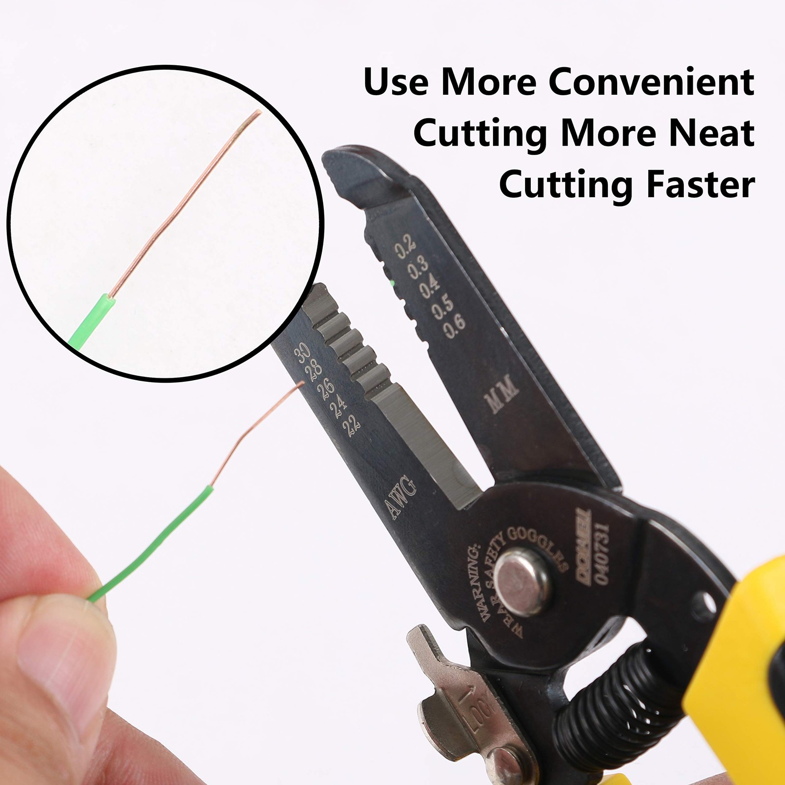 DOWELL 22-30 AWG Wire Stripper Stripping Tool 22-30AWG, Yellow