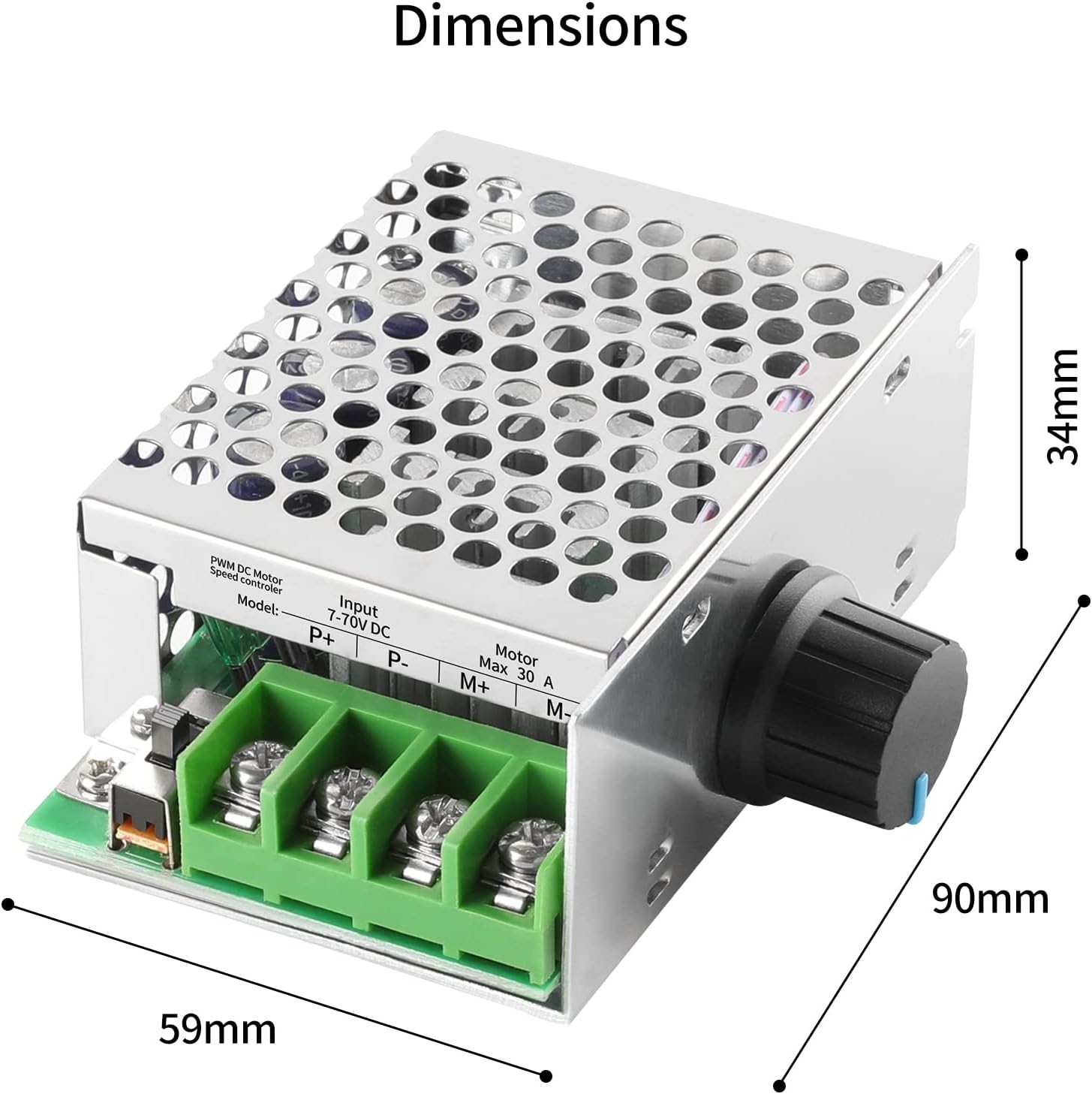 Effortless Motor Control: 30A PWM Speed Controller for 7-70V Applications