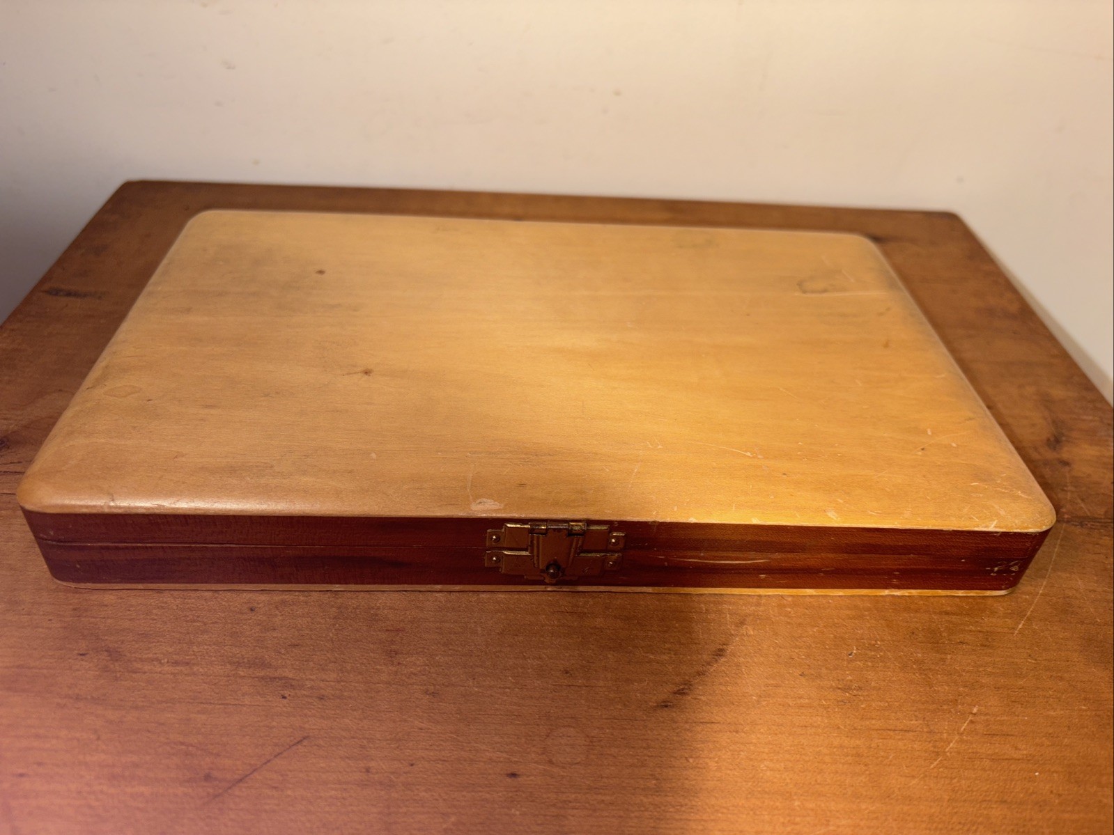 Vintage Wood Case For Caliper(?) Unlined 10” L x 6” W x 1-1/8” D