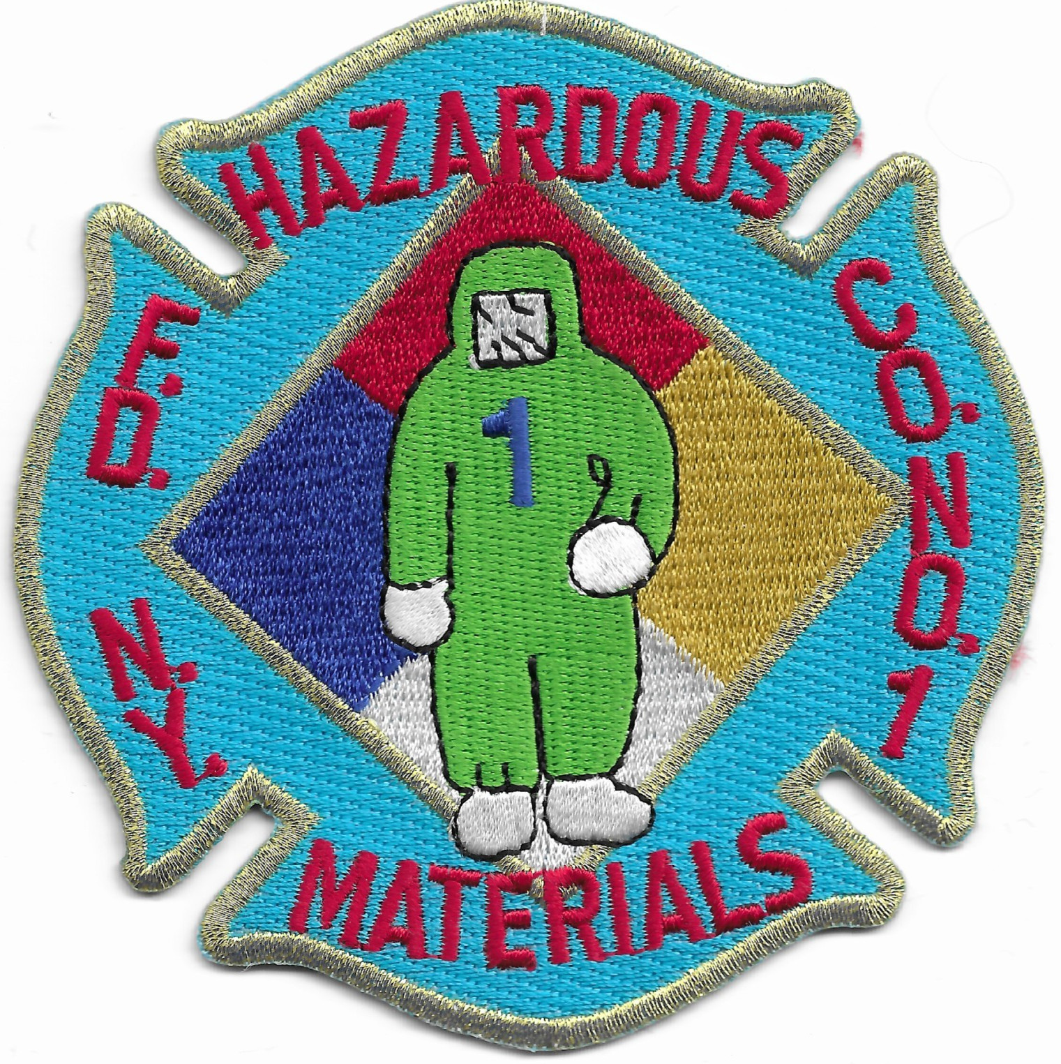 New York City FDNY Hazardous Materials Co. #1, NY (3.75" x 3.75") fire patch