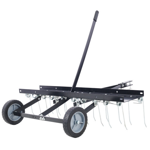 40-Inch Lawn Sweeper Tow Behind Dethatcher Landscape Rake Lawn Tractor Rake
