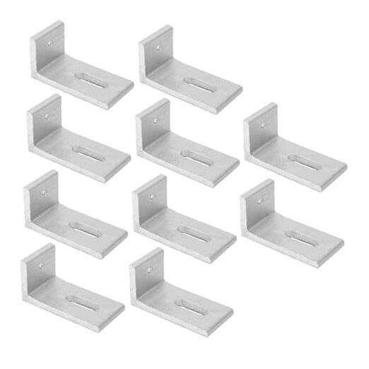 10Pcs L Foot Solar Mount，3.15 x 1.57 x 1.57 Inch Aluminum Alloy Photovoltaic