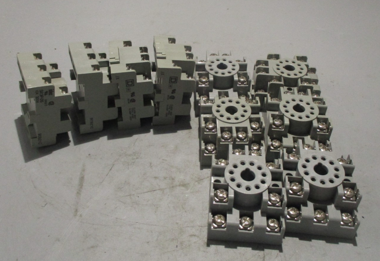 NEW LOT OF 10 SQUARE D 8501-NR62 RELAY BASE SOCKET 11 PIN ROUND