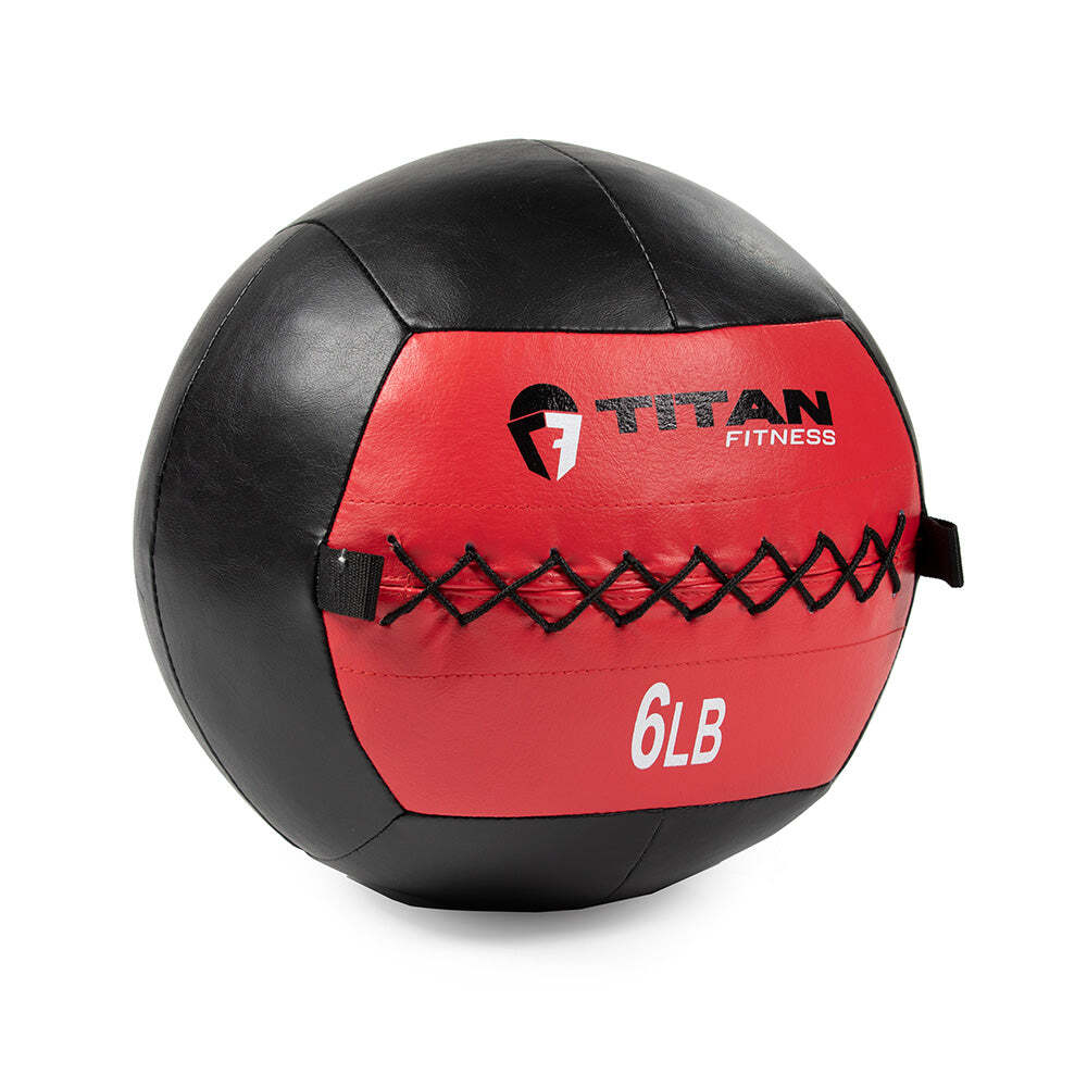 Titan Fitness 6 LB Soft Leather Medicine Wall Ball, Color-Coded Weight Ball