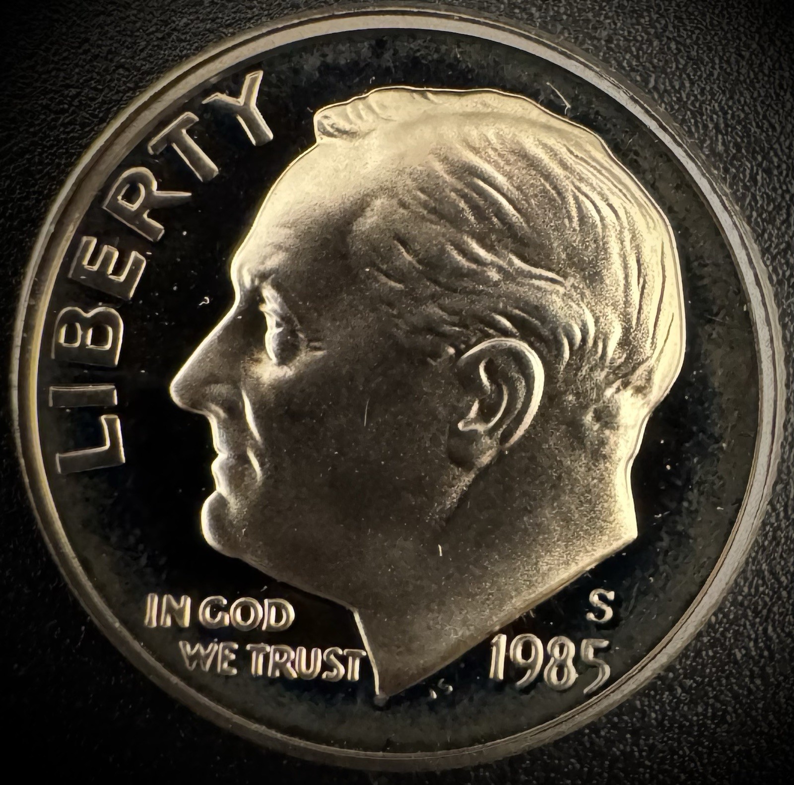 1985-S PROOF Roosevelt Dime 10C Clad DEEP CAMEO Coin From US Mint Proof Set