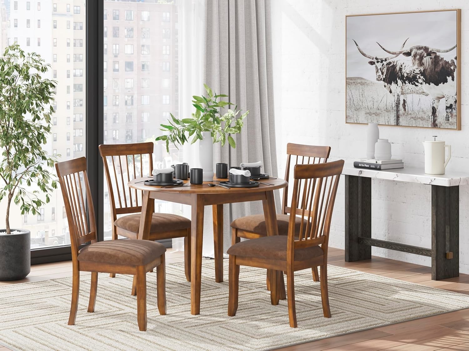 Berringer Spindle Back 18" Dining Chairs Set of 2 – Rustic Light Brown W/