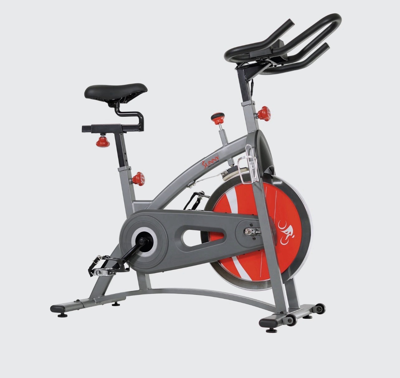 Sunny Health Fitness Exercise Bike 40 lb Flywheel Digital Monitor Adjustable Se…