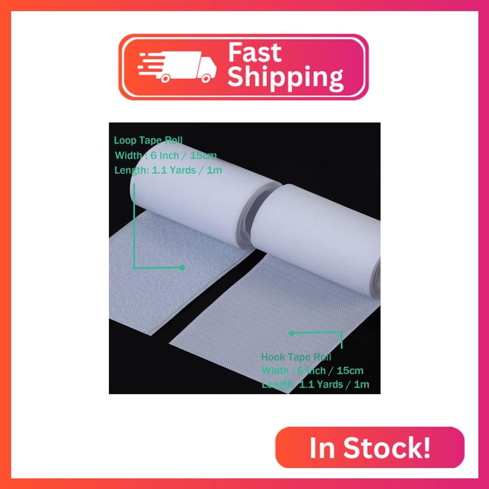 MYUREN 6 Inch Sew on Hook and Loop Strips | Easy to Sew | Excellent Grip | Non-A