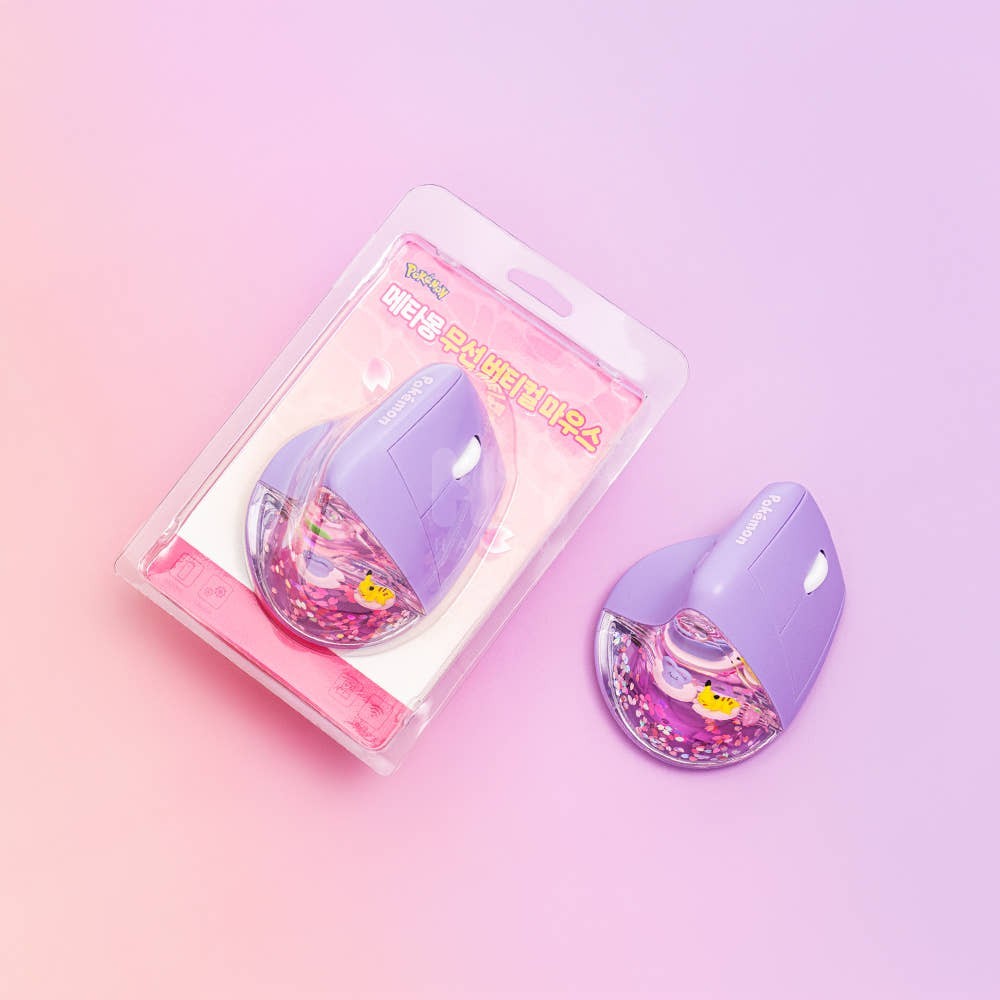 Official Pokemon Ditto Vertical Ergonomic Bluetooth Wireless Gaming Mouse Purple