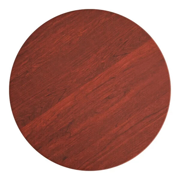 36'' Round Restaurant Table Top with Red Mahogany Laminate Top Finish