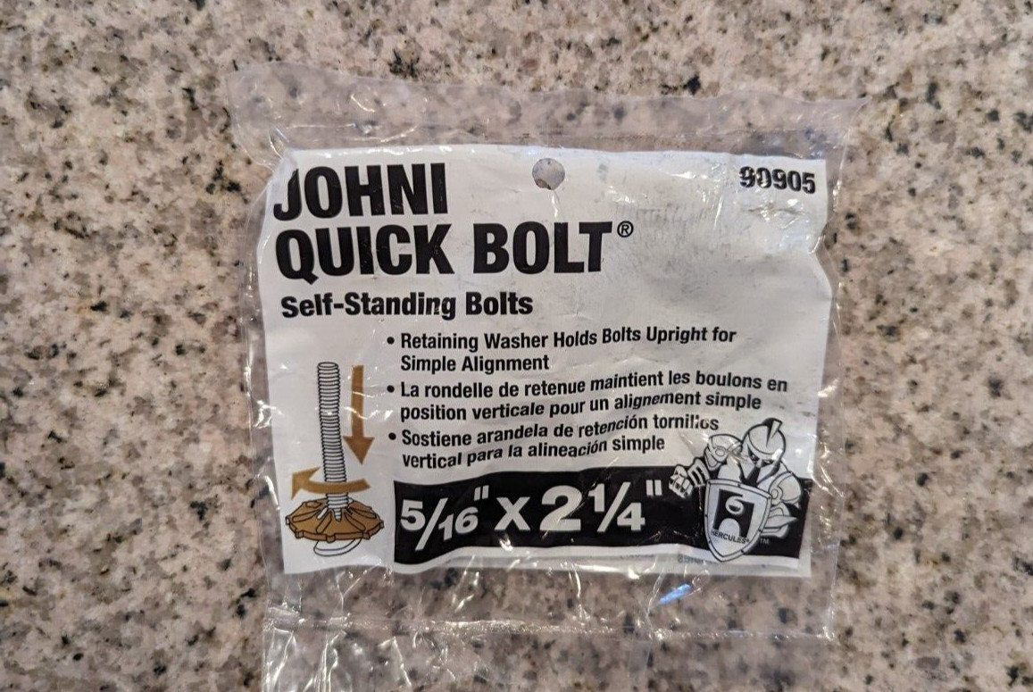 Johni-Bolt Toilet Mounting System, 5/16-In. x 2 1/4 in  -90905