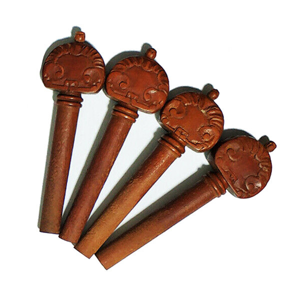 4/4 Violin Jujube Peg Pegs Carved Flower Design All Hand Carve