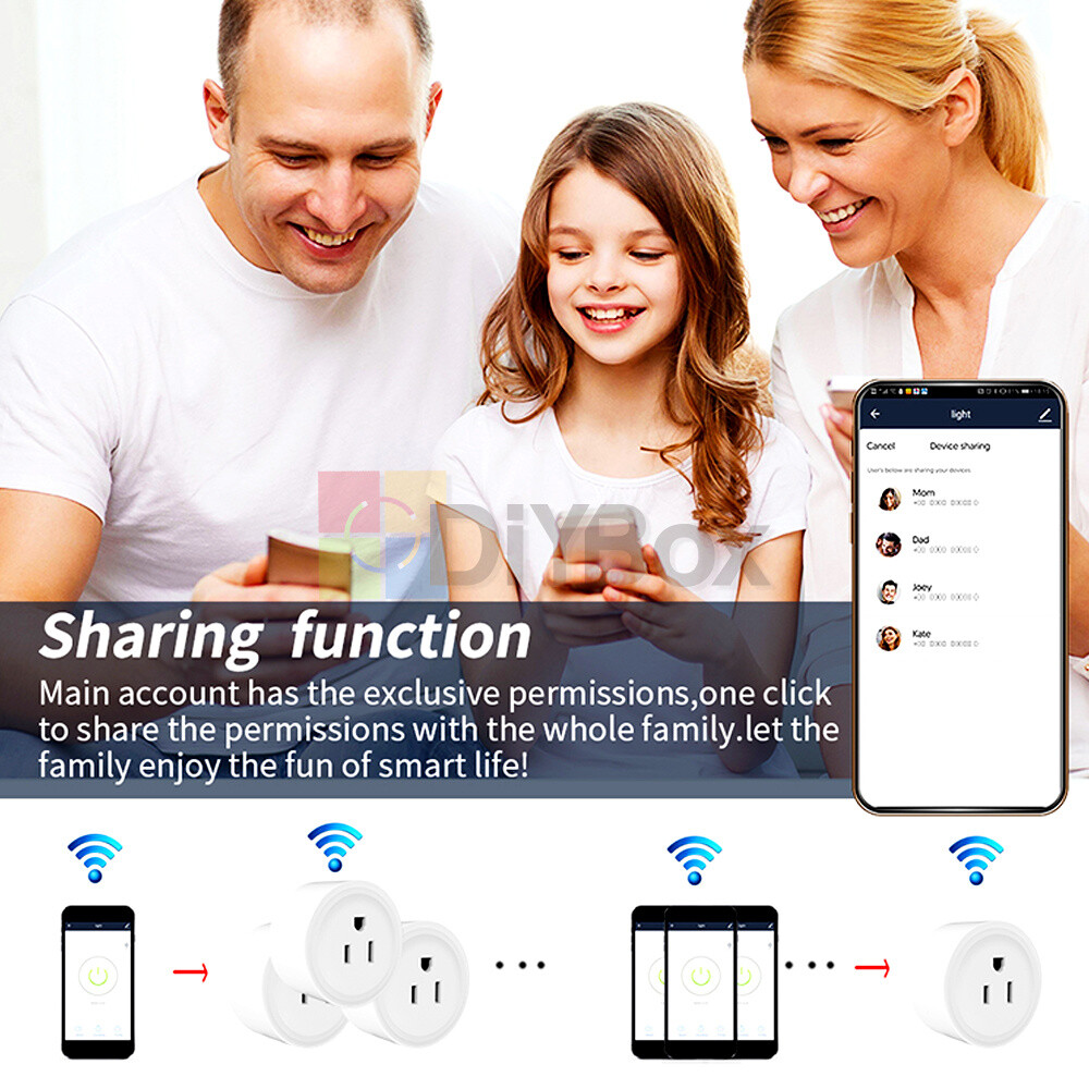 10A Smart Plug Voice Wifi Mini Socket Outlet Remote Timer with metering US Plug