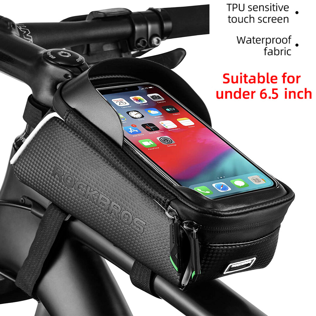 ROCKBROS Cycling Top Tube Bag Carbon Waterproof Front Frame Bag-Side Opening
