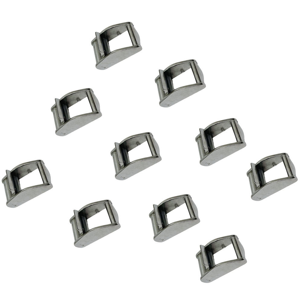 Marine 1" Cam Buckle Rachet Tie Down Webbing Straps 100 WLL Stainless Steel 10Pc