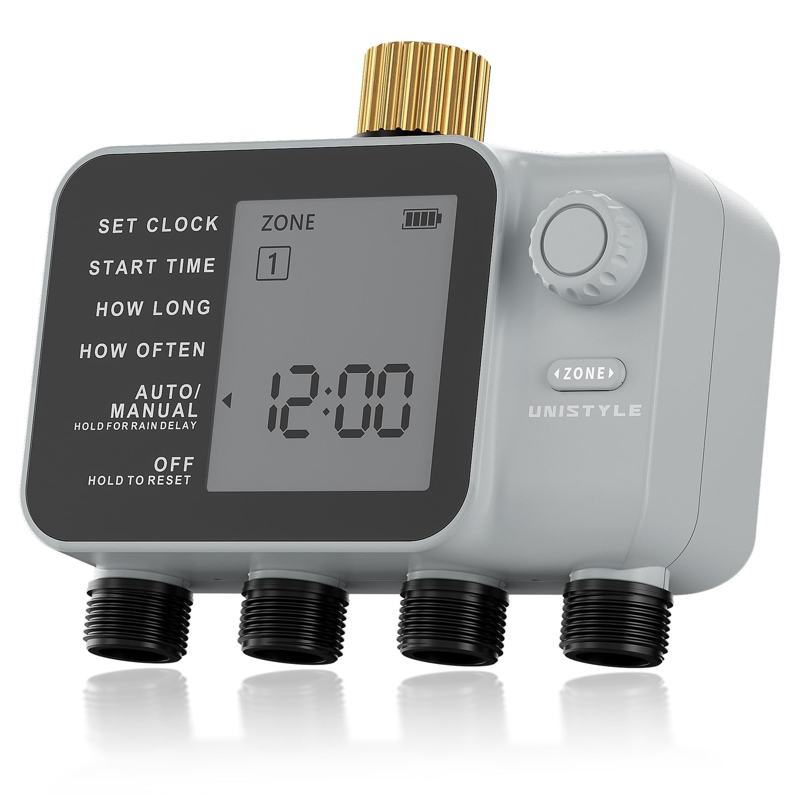 [All-New 2027] 4 Zone Sprinkler Timer with Brass Inlet, 4 Outlet Programmable...