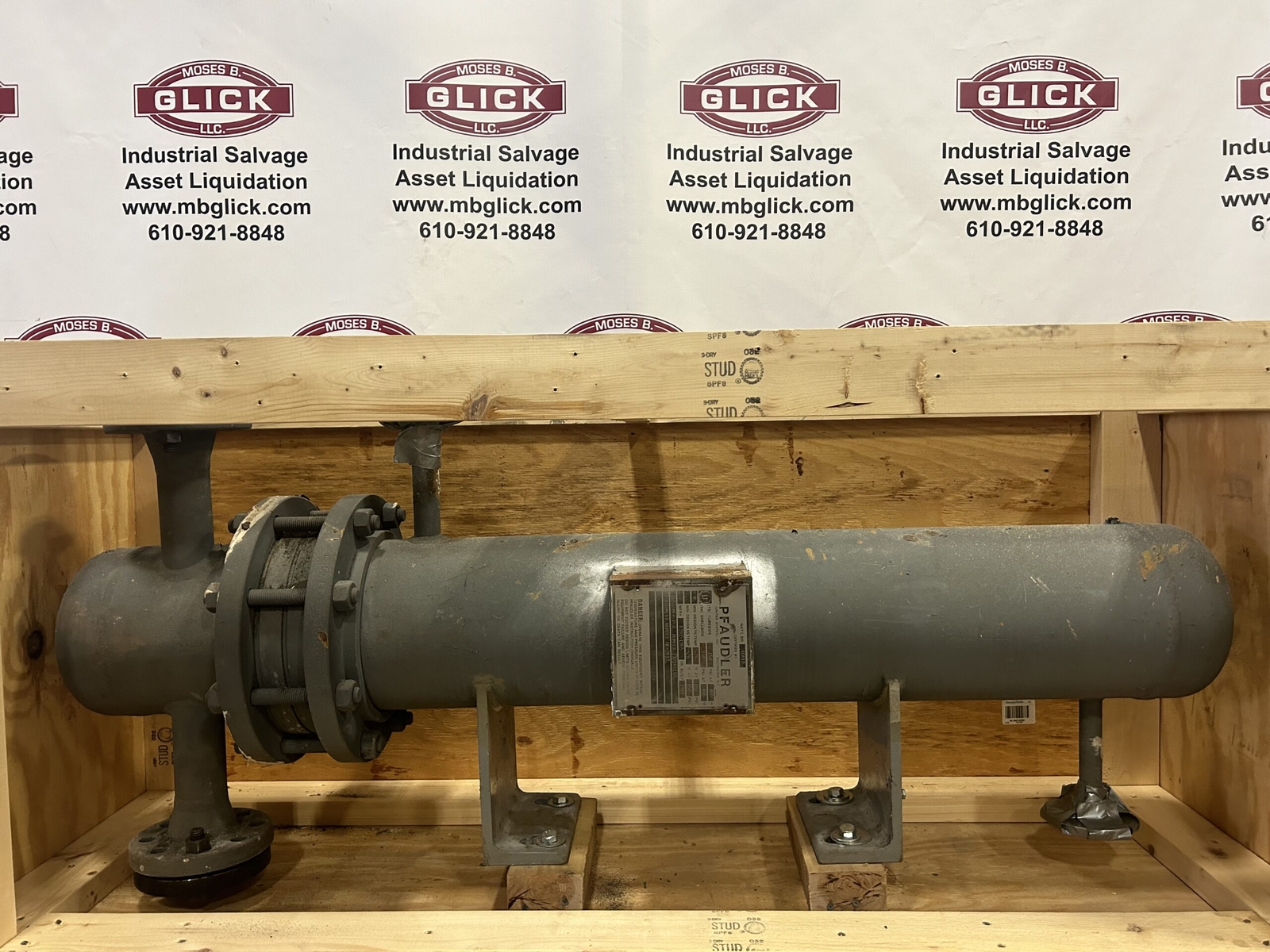 Pfaudler Shell and Tube Heat Exchanger 8" Diameter x 56" Long