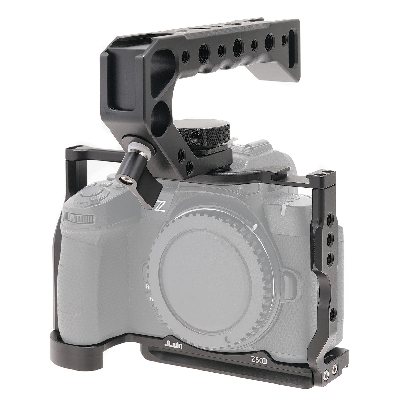 Camera Cage Rig w 1/4"-20 with Top Handle Grip for Nikon Z50II Camera Arca Swiss