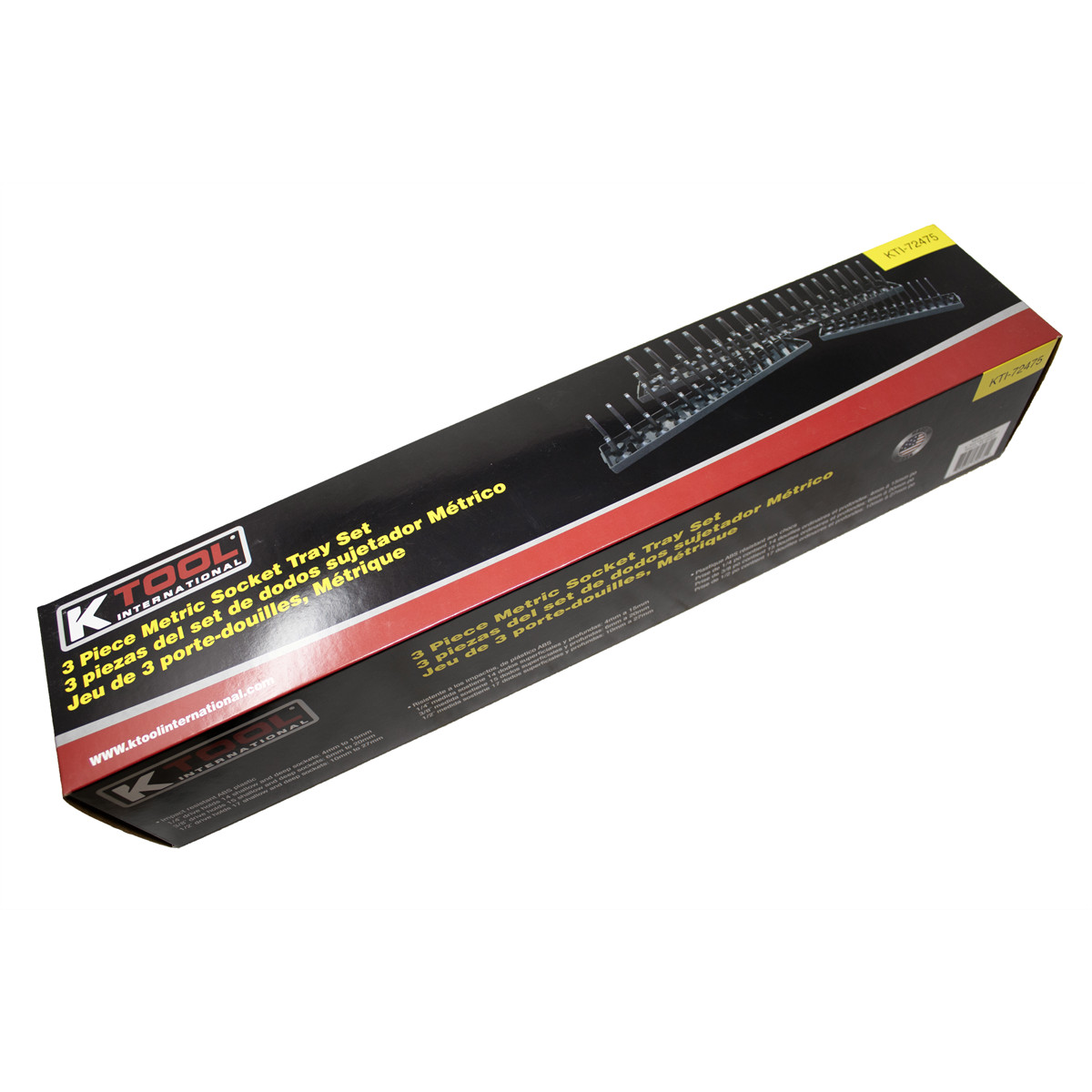 K-Tool 72475 3-pc Metric Socket Holder Set, Gray
