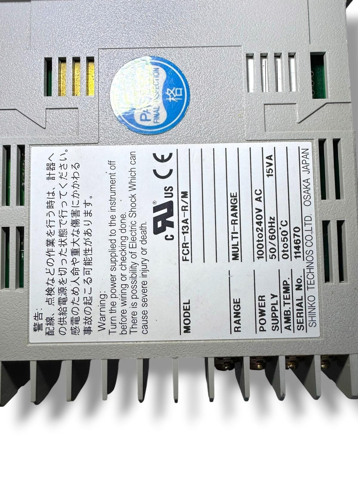 🟢 Temperature Controller Shinko FCR-13A-R/M MULTI RANGE