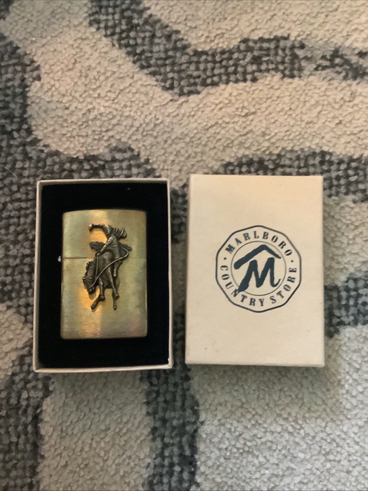 New Unfired Zippo Marlboro Man Brass Lighter Cowboy Horse Country Store X