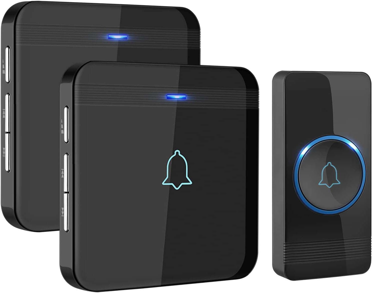 Wireless Doorbell, 1300 Ft Range, Waterproof, 2 Receivers, Black | 115 Db Volume