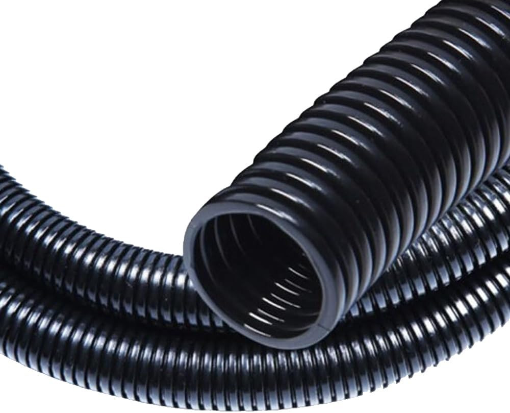 30FT 1/4" Split Wire Loom Tubing Cord Protector Cable Conduit Black