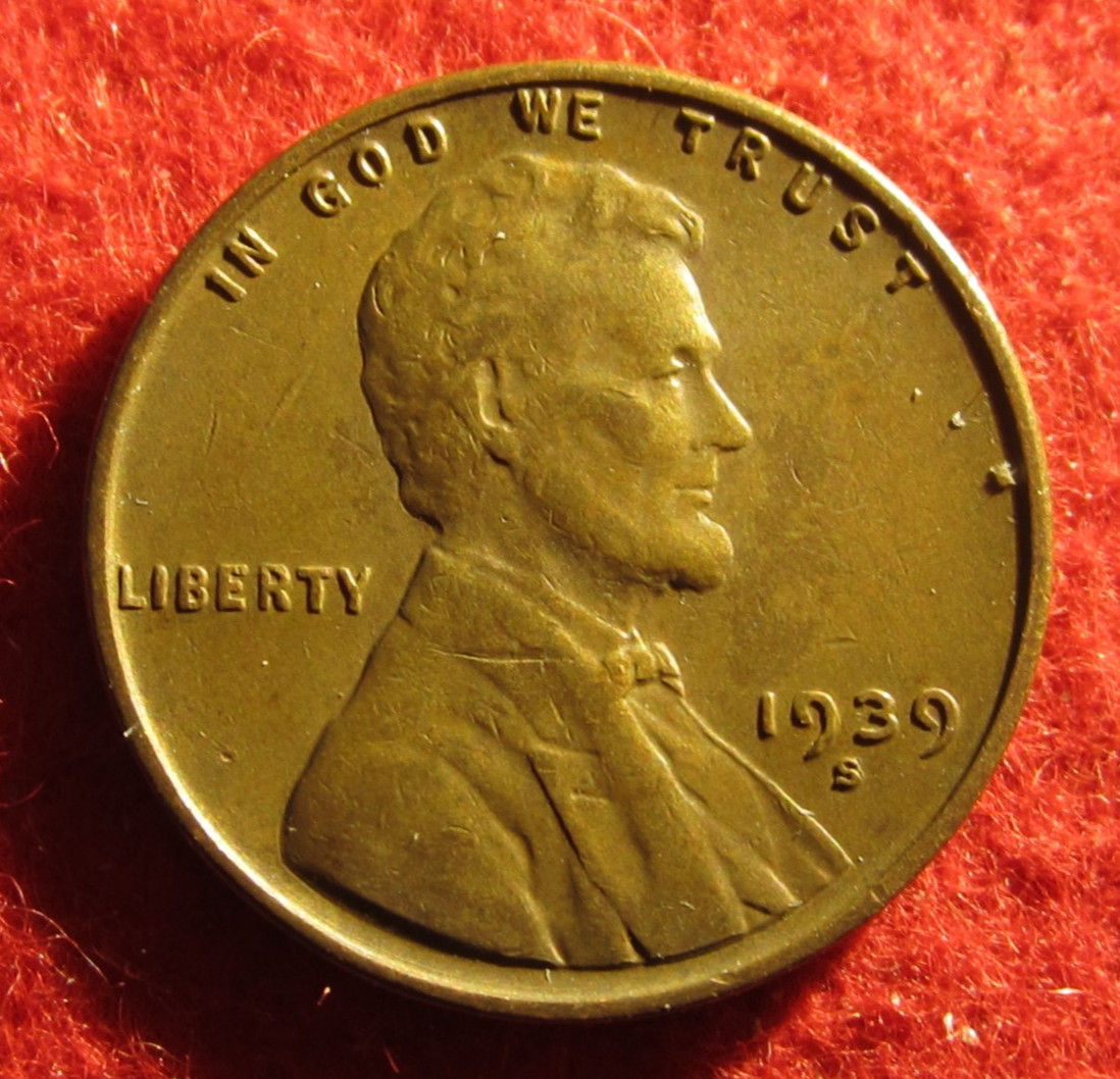 1939 S Lincoln Wheat Cent/Penny - XF Extremely Fine - Actual Coin B2327