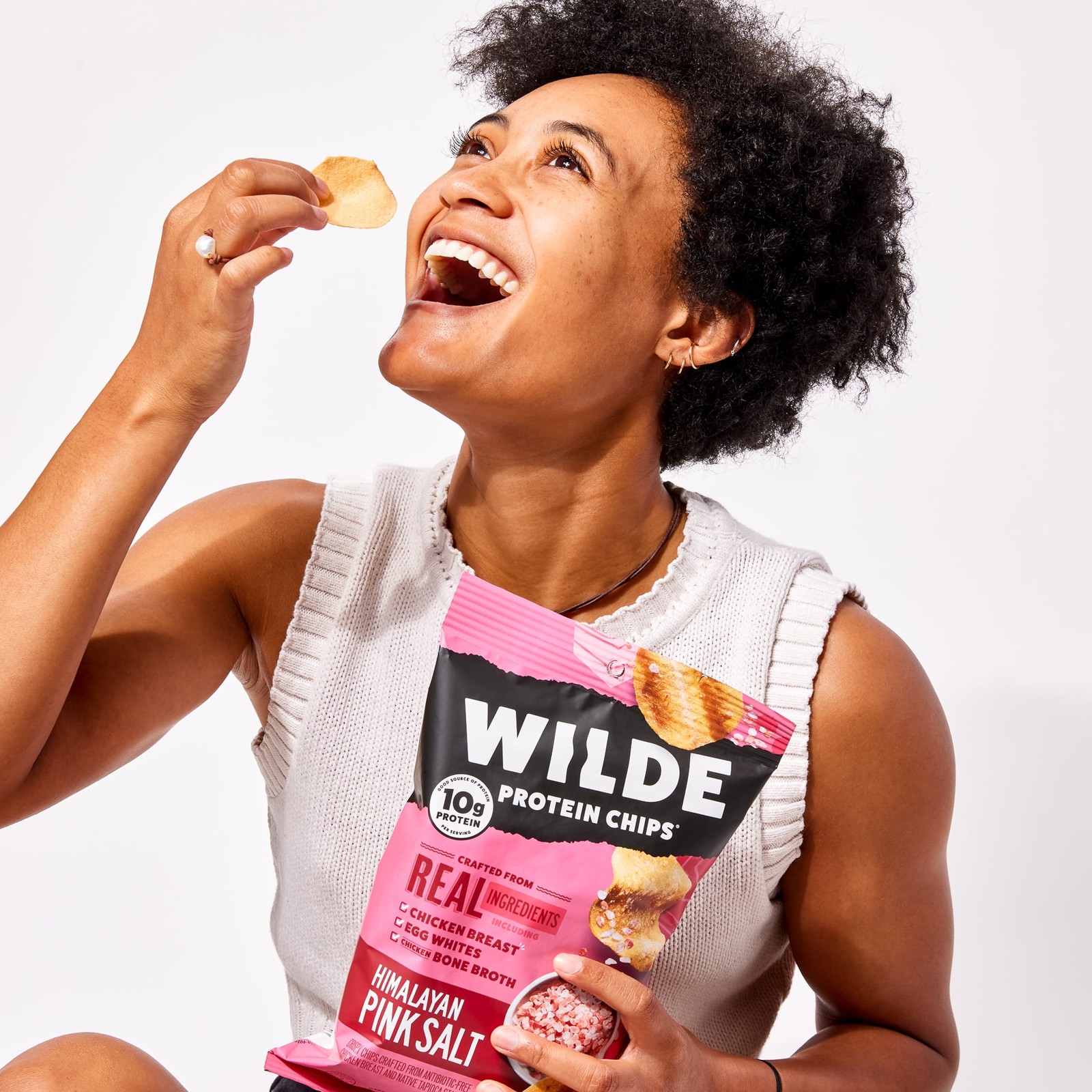 WILDE Protein Chips Himalayan Pink Salt, Thin Crispy High Protein, 4.0 Oz