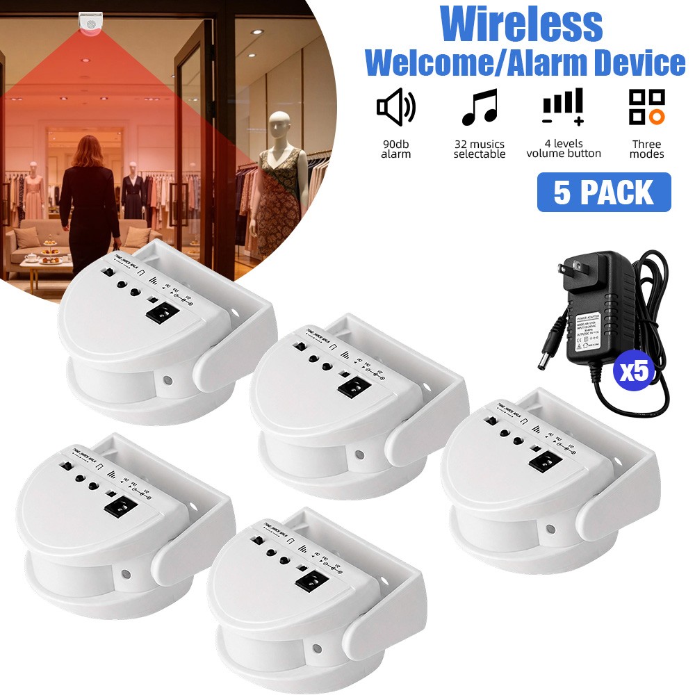 KERUI Wireless Motion Sensor Alarm Doorbell Welcome Door Chime Detector 5 PACK