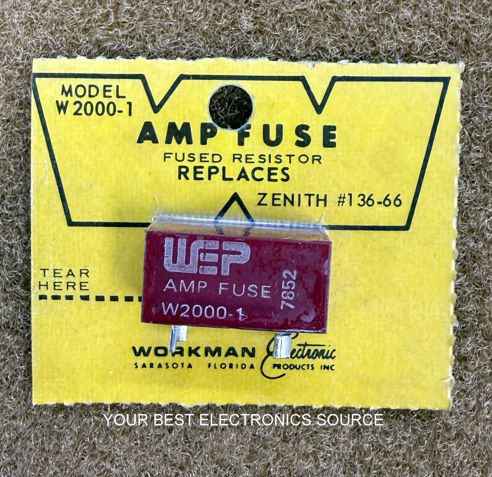 NOS NEW WEP Workman W2000-1 Fused Resistor for Vintage Electronic Equipment