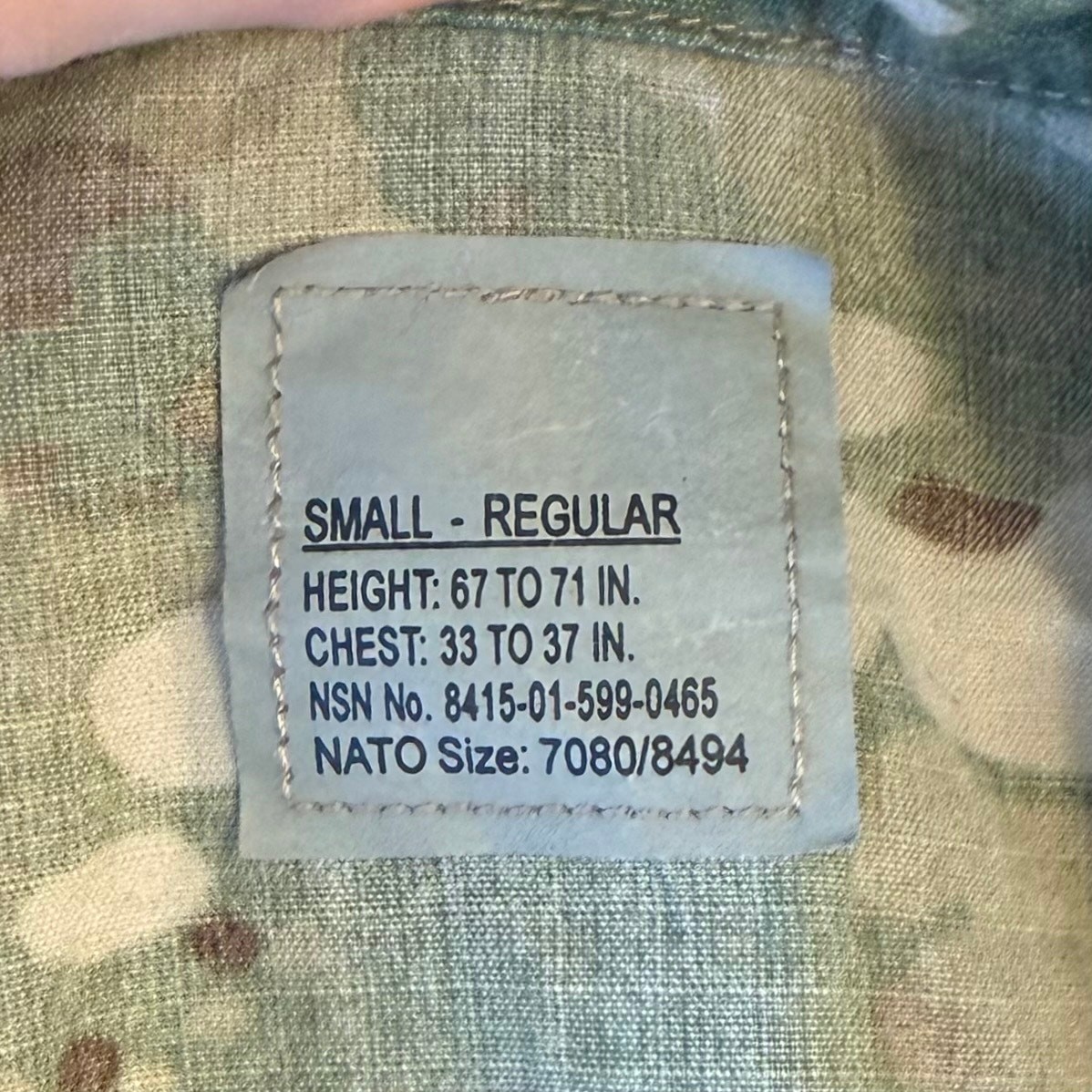 US Army Combat Uniform Coat Flame Resistant Operational Camouflage Small-Regular